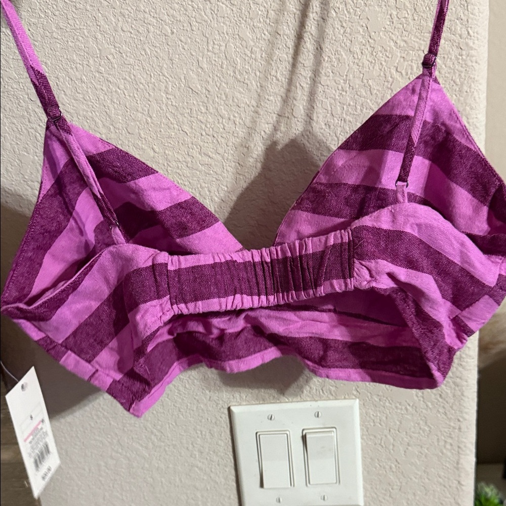 Pink and Purple Striped linen tops - Picture 2 of 4